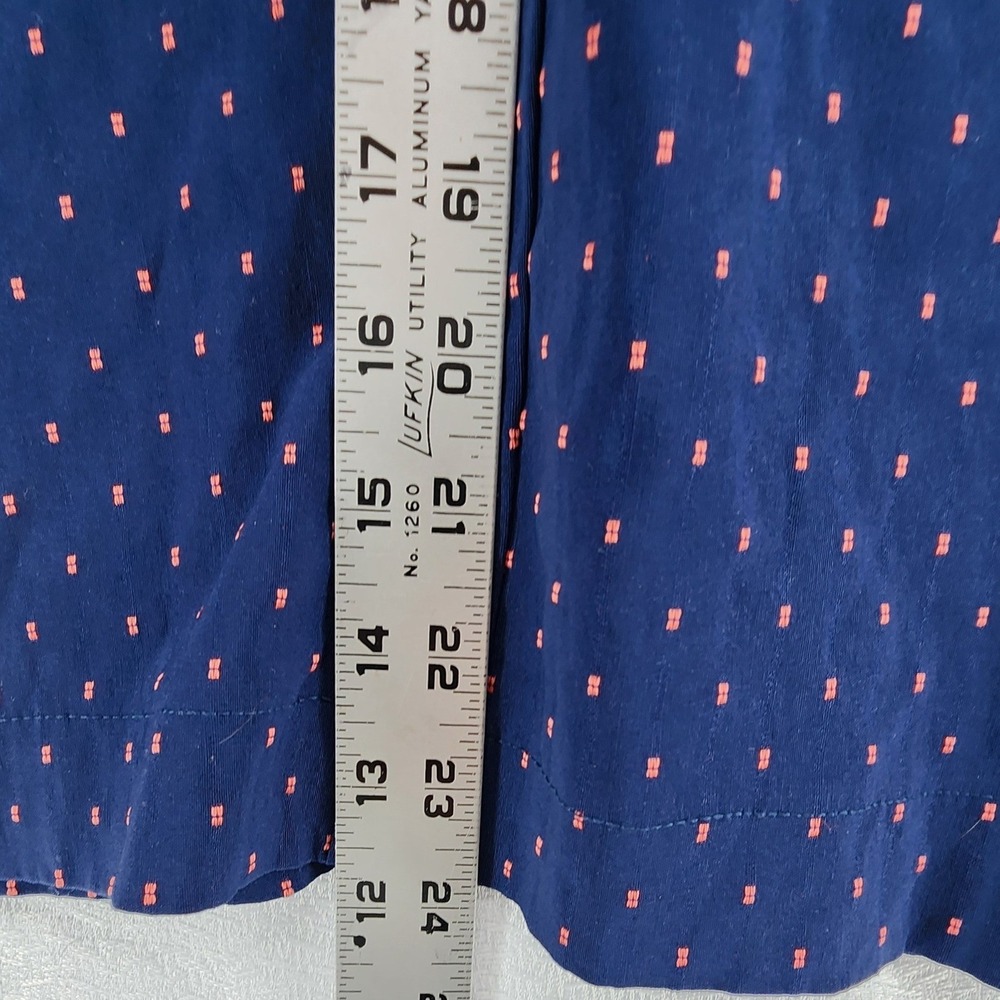 Attyre 14 Blue Dotted Crop Pants Strappy Rhinestone Hem Career Work Business - Picture 7 of 9
